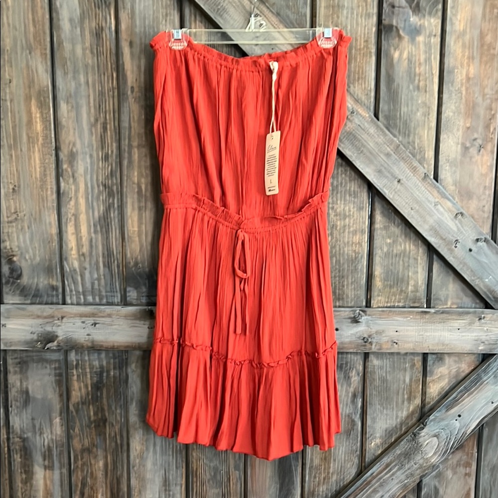 Elan Vibrant Red Textured Dress